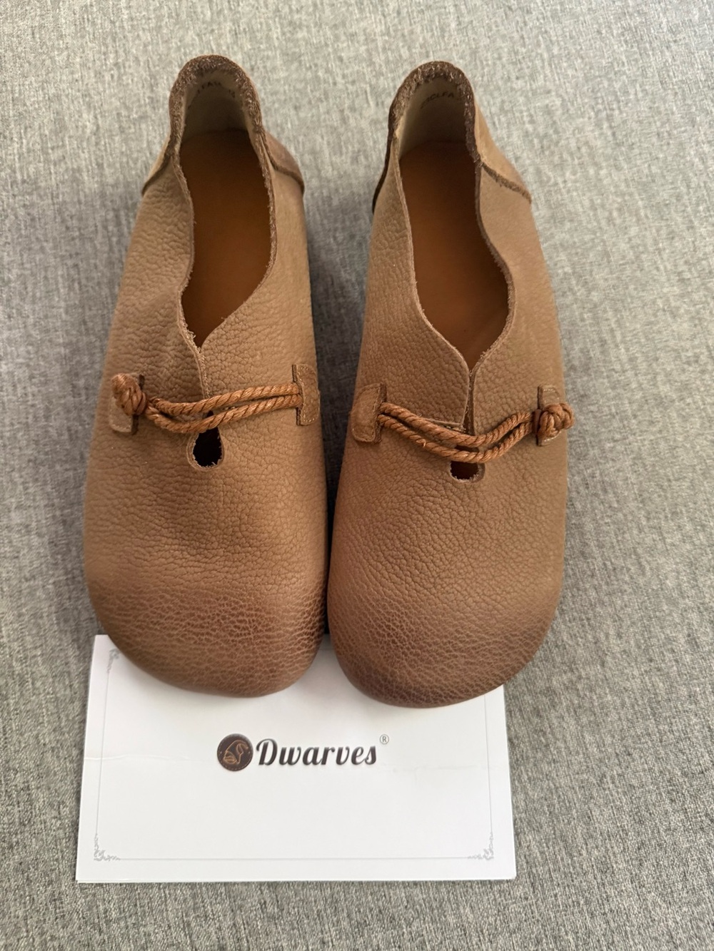 New Dwarves leather Women's Brown Leather Moccasin Slip-Ons